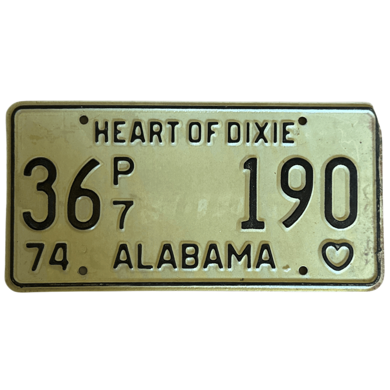 Alabama license plate