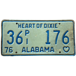 Tablica rejestracyjna Alabama