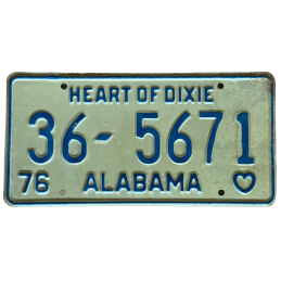 Tablica rejestracyjna Alabama