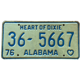 Tablica rejestracyjna Alabama