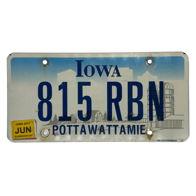 Iowa license plate Iowa license plate