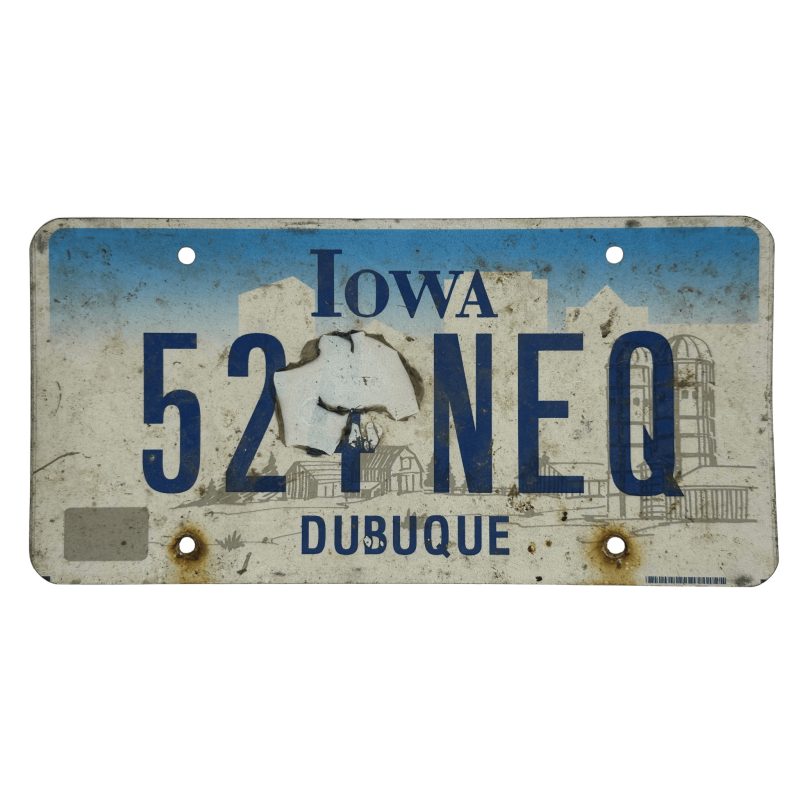 Iowa license plate