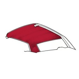 1964 - 1968 Ford Mustang Fastback Dachhimmel Dunkelrot (Maroon) / HL-FM-FB-65-DR HF-58-BB 20-7255-809
