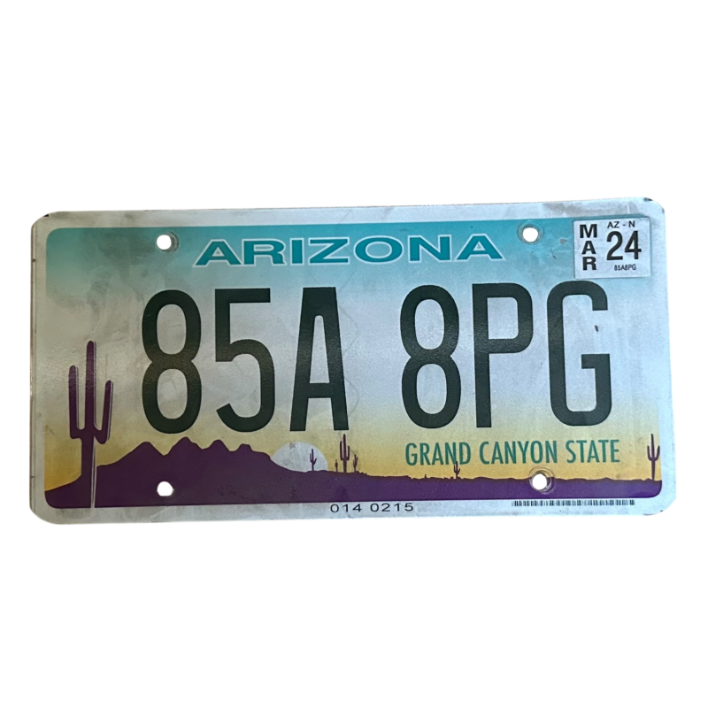 Arizona license plate Arizona license plate