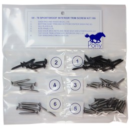 Set de șuruburi cu șuruburi interioare, Fastback 69-70