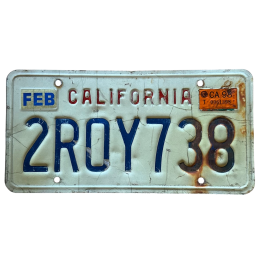 California license plate