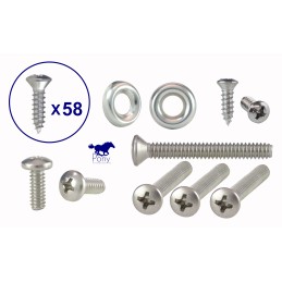 Fold down seat trim bolt set, Fastback 65-70