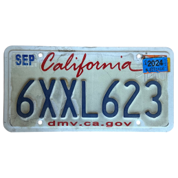 California license plate