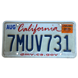 California license plate