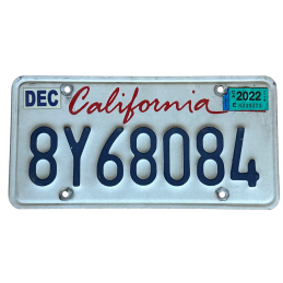 California license plate