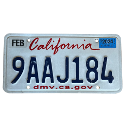 California license plate