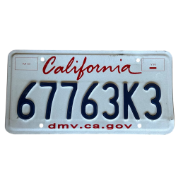 California license plate