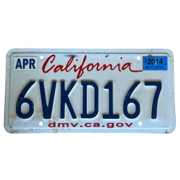 California license plate