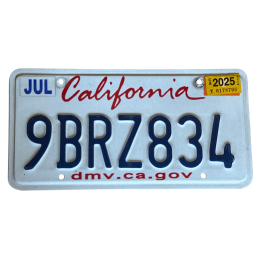 California license plate