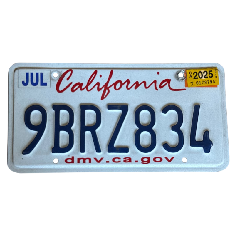 Plaque d'immatriculation de Californie Plaque d'immatriculation de Californie