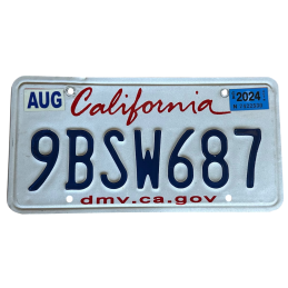 California license plate