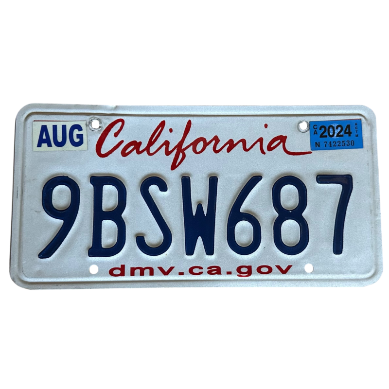 California -Nummernschild California -Nummernschild