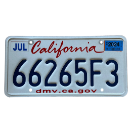California license plate