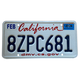 California license plate