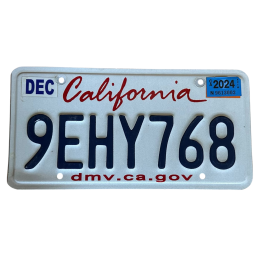 California license plate