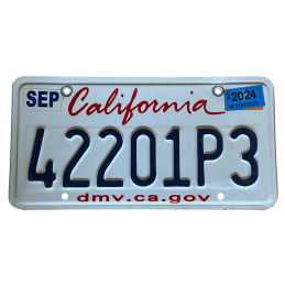 California license plate