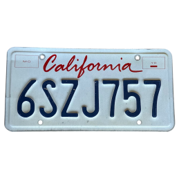 California license plate