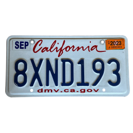 California license plate
