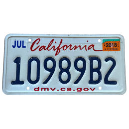 California license plate