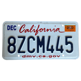 California license plate