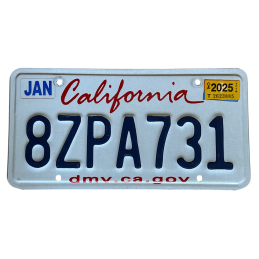 California license plate