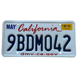 California license plate