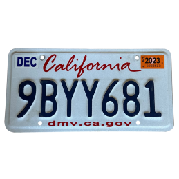 California license plate