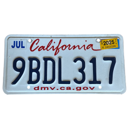 California license plate