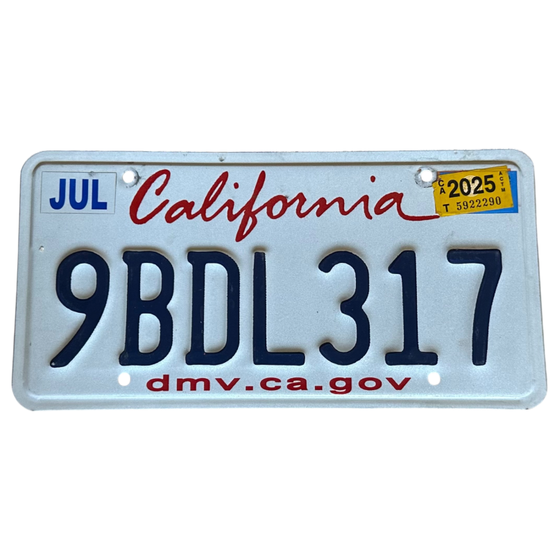 Plaque d'immatriculation de Californie Plaque d'immatriculation de Californie