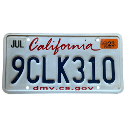 California license plate