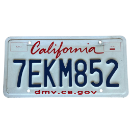 California license plate