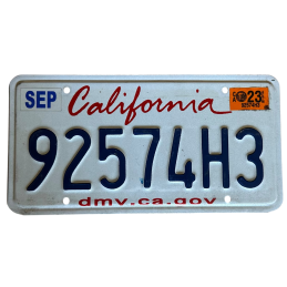 California license plate