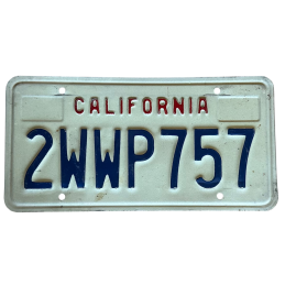 California license plate