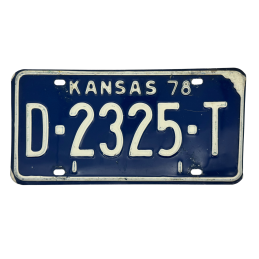 Kansas license plate