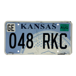 Kansas license plate