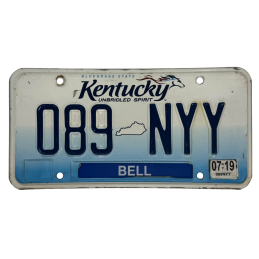Kentucky license plate