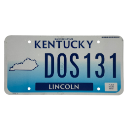 Kentucky license plate