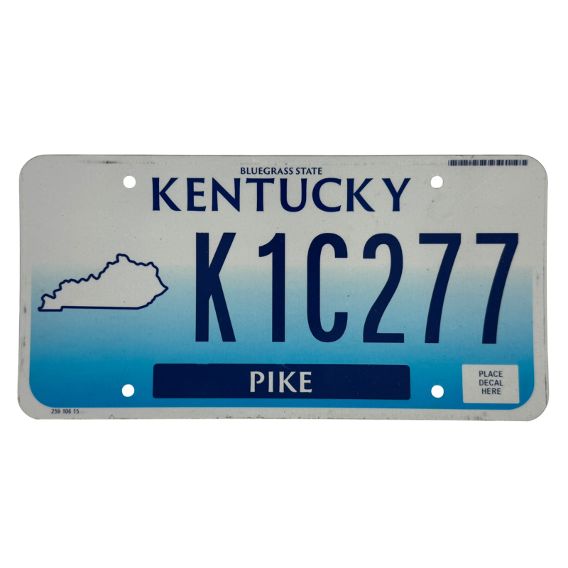 Kentucky license plate