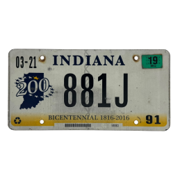 Indiana license plate