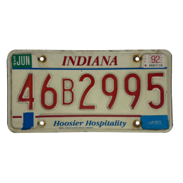 Indiana license plate