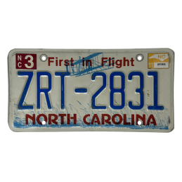 North Carolina license plate