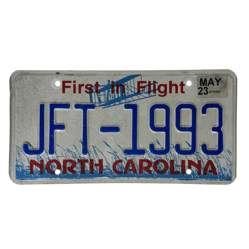 North Carolina license plate