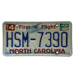 North Carolina license plate