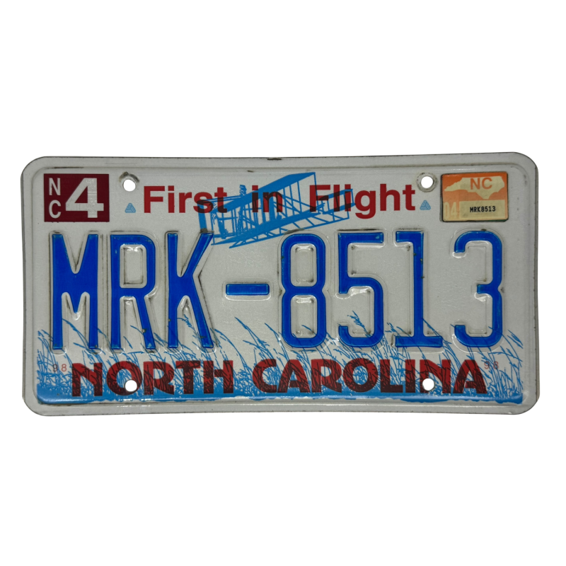 North Carolina license plate
