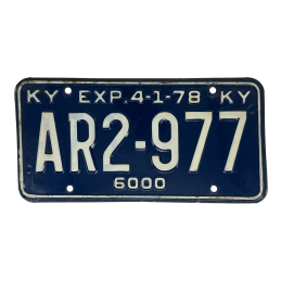 Kentucky license plate